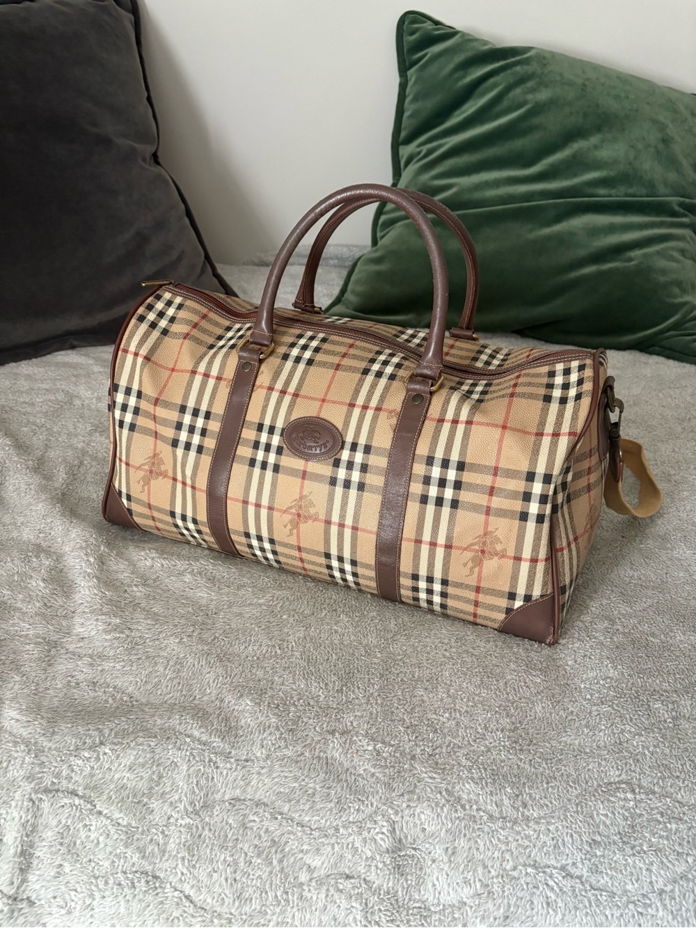 Vintage Burberrys Nova Print Large Duffle Bag